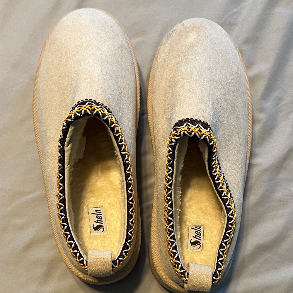 SheIn Women’s Tan Slip-On Platform Boots/Slippers